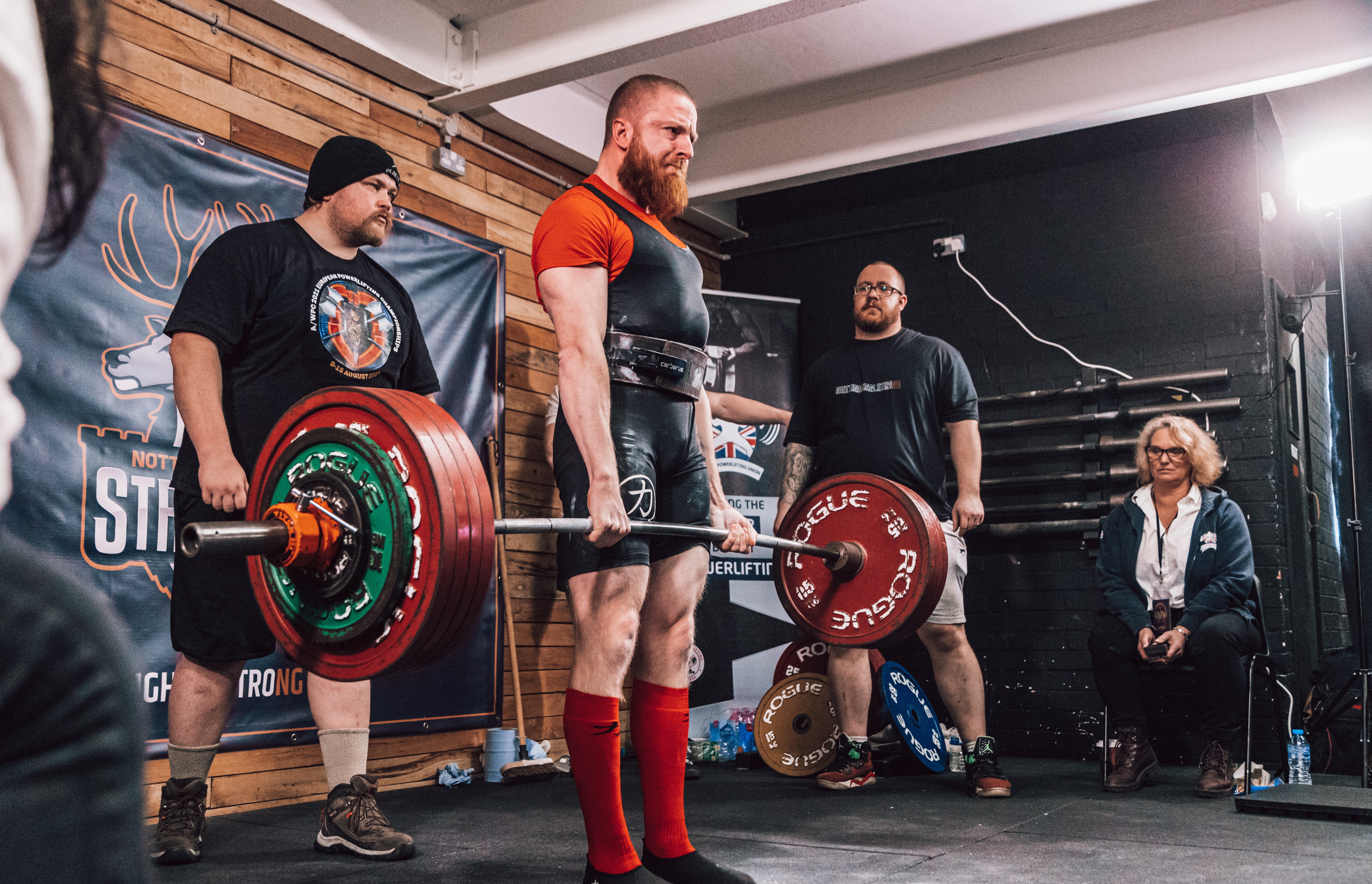 Martin Wilson, taking part in powerlifting competition. Photograph courtesy of Shots Like Sumo